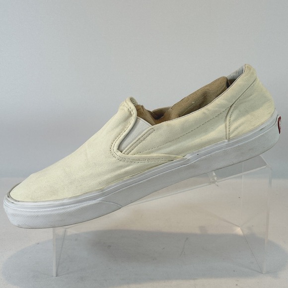 Vans Classic Slip-On Shoes Men's Size 12 Skateboard Off White Athletic Sneakers - Picture 2 of 11